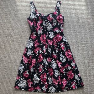 WHBM Floral Sweetheart Neckline Dress